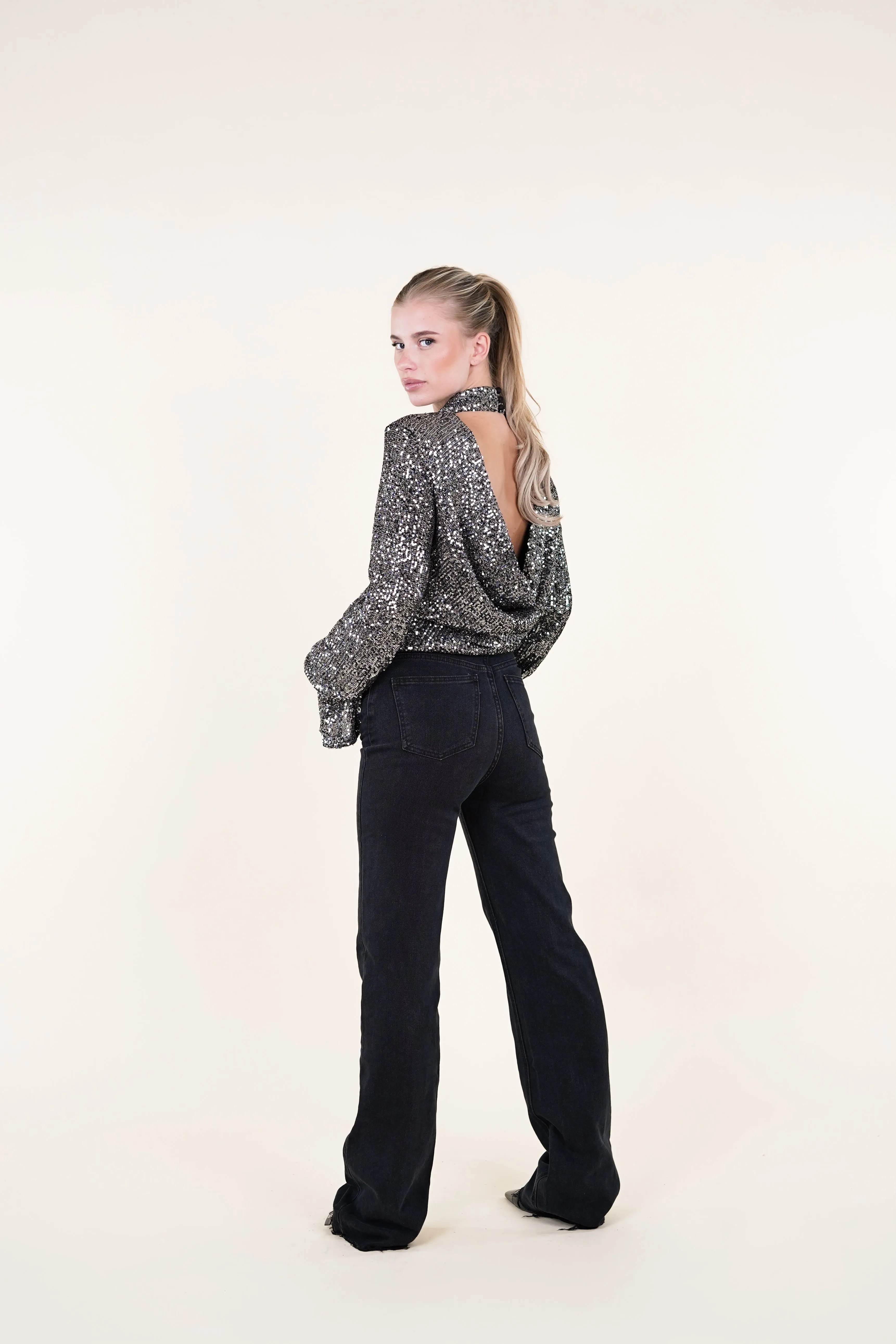 Tall wide leg jeans zwart - Analia