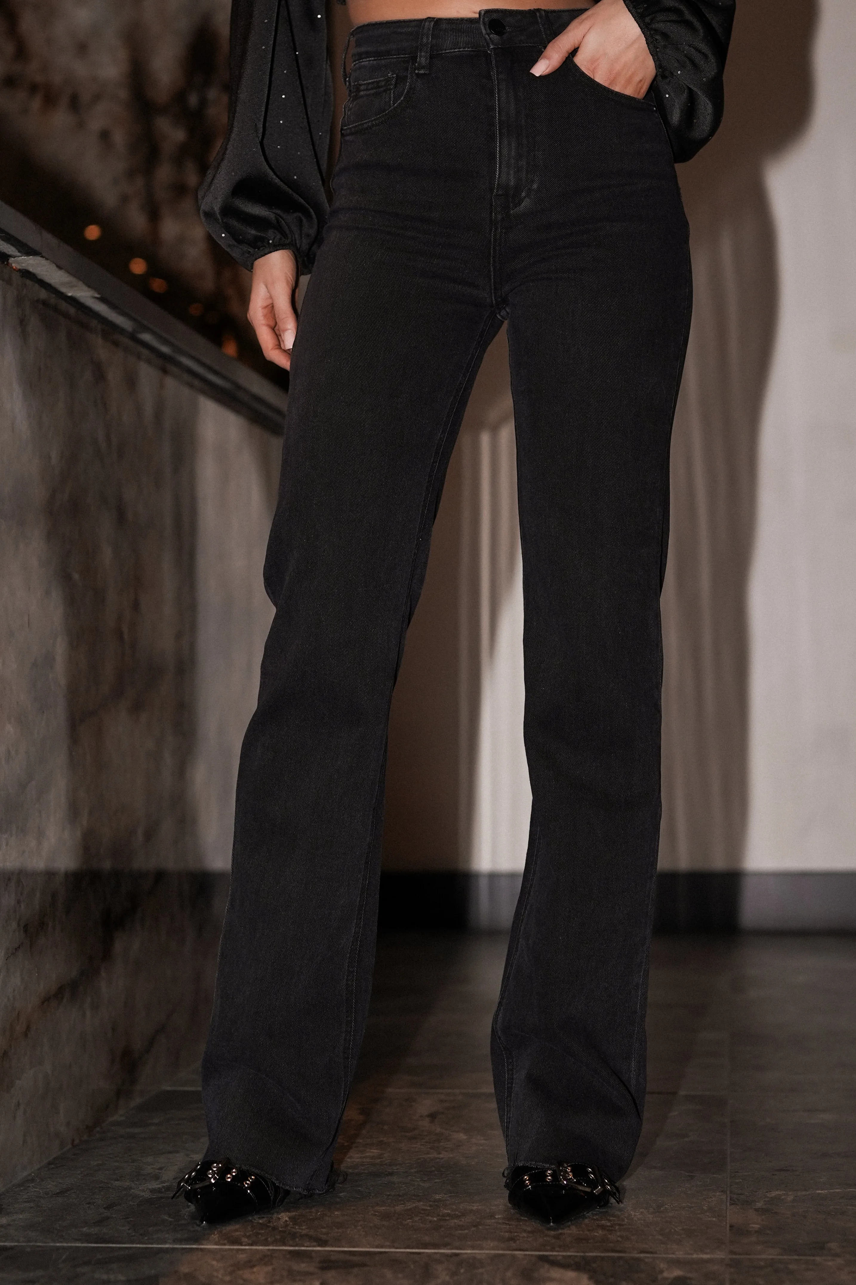Tall wide leg jeans zwart - Analia